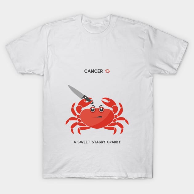 Zodiac - Cancer, A sweet stabby crabby T-Shirt by BoreeDome